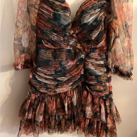 Rosevelvet watercolor ruched dress beautiful like new - Picture 2 of 6